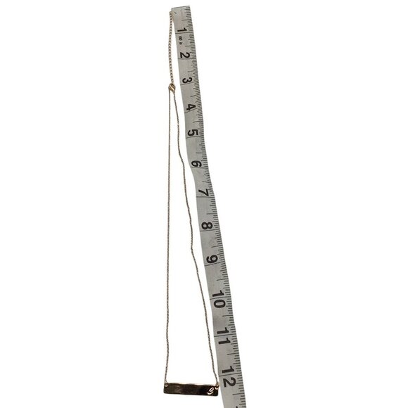 Initial C Bar Necklace Unisex Gold Tone With Gift Box - Picture 5 of 8